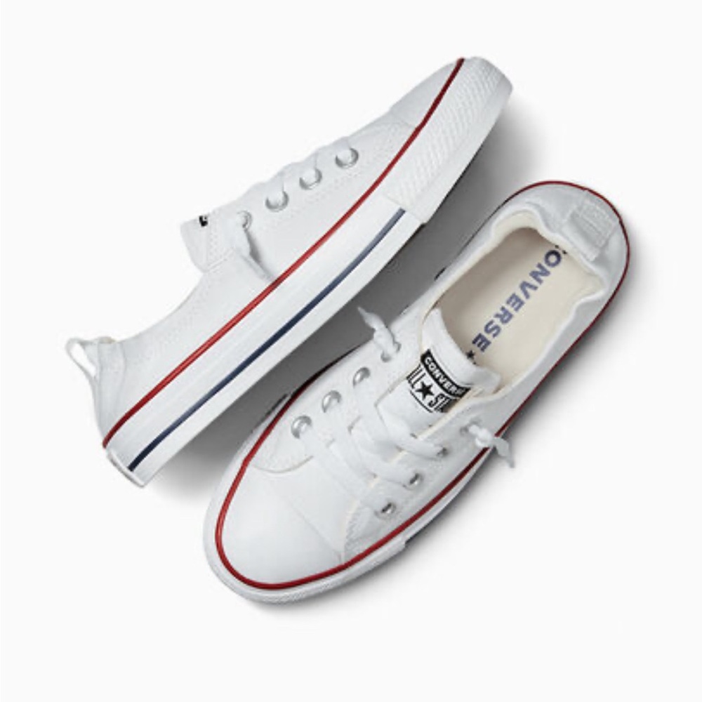 Converse white slip on sneakers